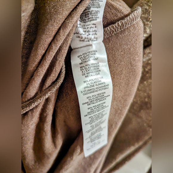 APRICOT Metallic Champagne Gold Stretchy Bodycon Long Sleeved Dress Size 4 - Picture 5 of 6